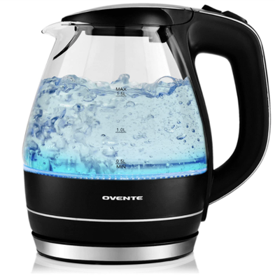 Ovente Portable Electric Glass Kettle 1.5 Liter